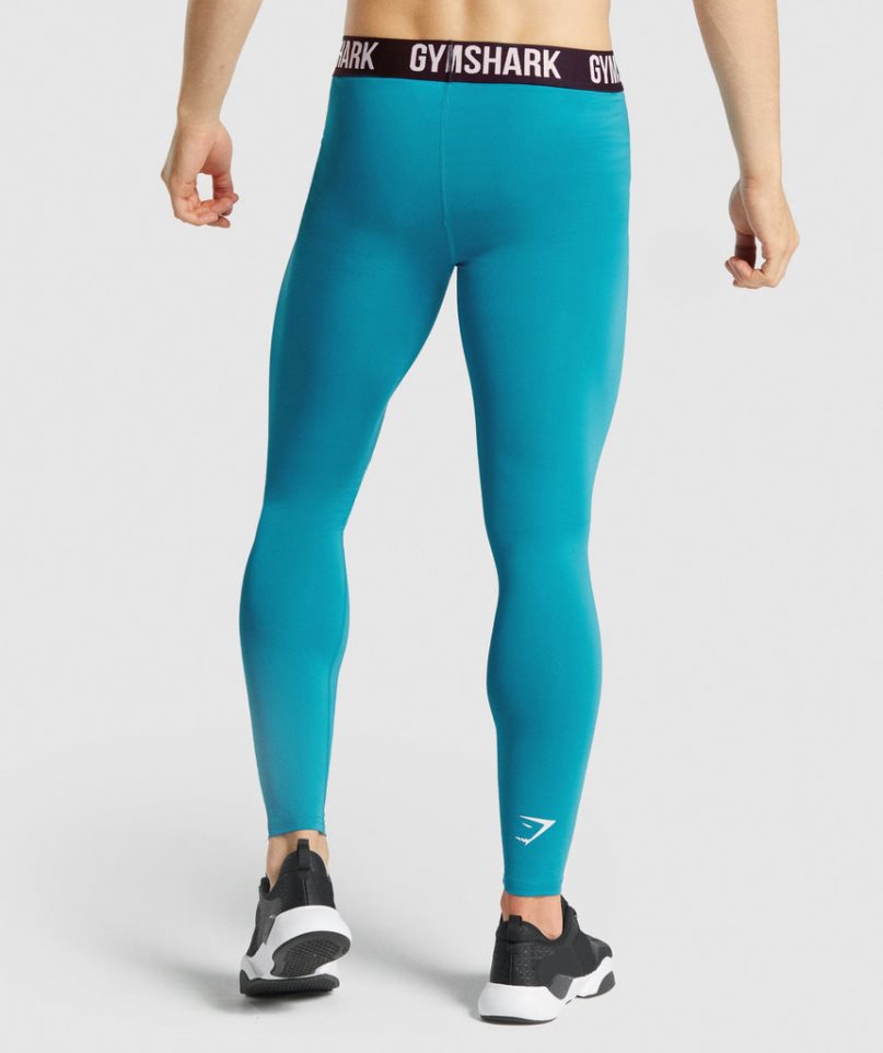 Men's Gymshark Element Baselayer Leggings Turquoise | CA N16850